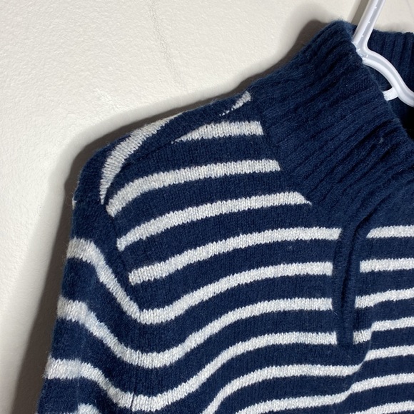 American Eagle Seriously soft striped wool blend mockneck quarter zip sweater M - Picture 4 of 10